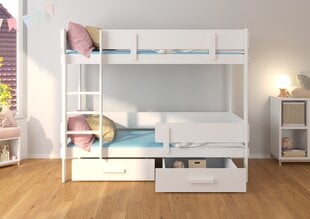 Dviaukštė lova ADRK Furniture Etiona 90x200cm, ruda/pilka kaina ir informacija | Vaikiškos lovos | pigu.lt