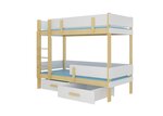 Кровать двухъярусная ADRK Furniture Etiona 90x200 см, светло-коричневая/белая