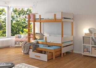 Кровать двухъярусная ADRK Furniture Etapo 80x180 см, коричневая/серая цена и информация | Детские кровати | pigu.lt