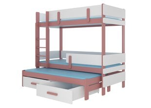 Кровать двухъярусная ADRK Furniture Etapo 80x180 см, розовая/белая цена и информация | Детские кровати | pigu.lt