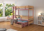 Dviaukštė lova ADRK Furniture Etapo 80x180cm, rožinė/ruda