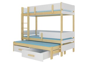 Кровать двухъярусная ADRK Furniture Etapo 80x180 см, светло-коричневая/белая цена и информация | Детские кровати | pigu.lt