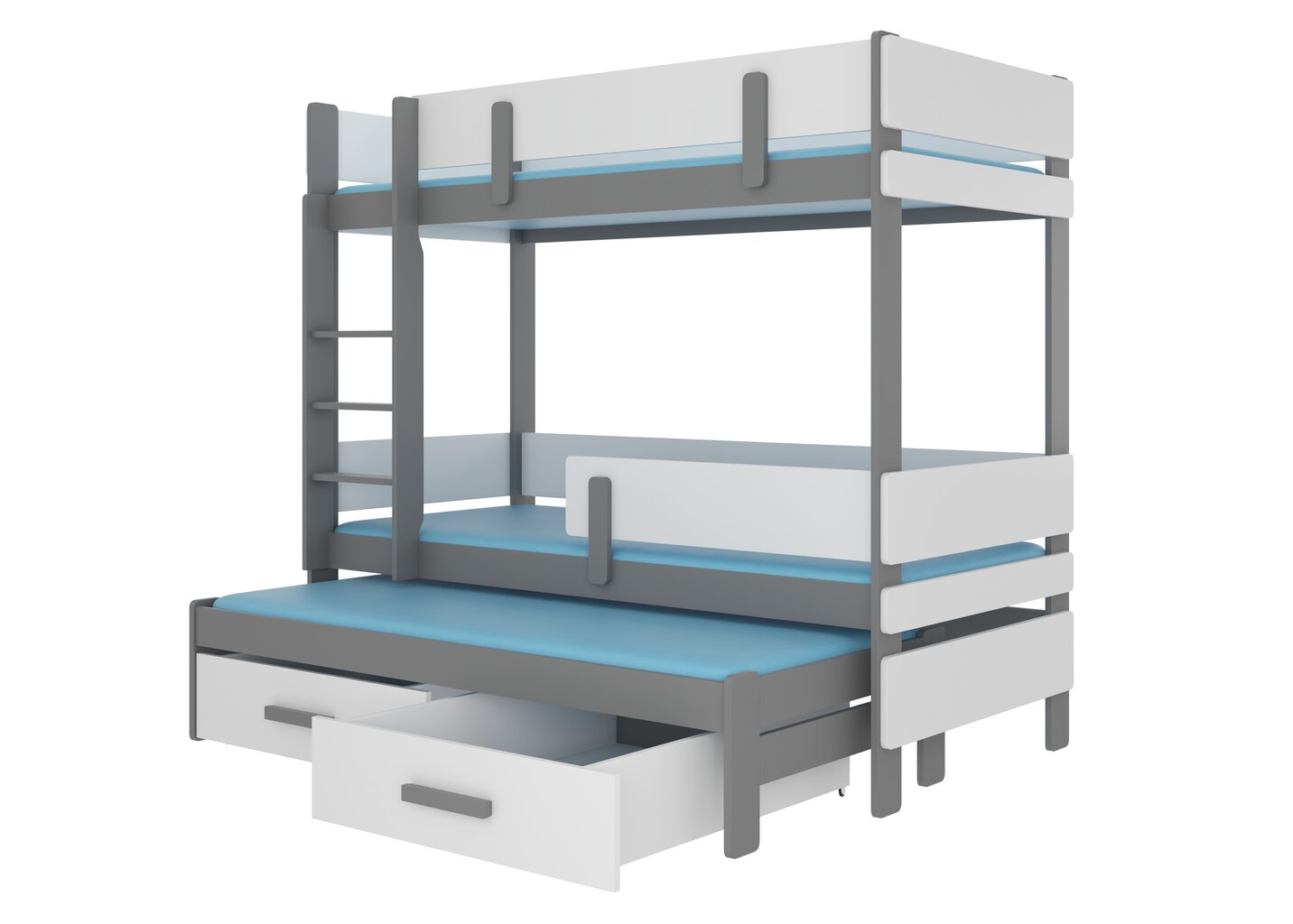 Dviaukštė lova ADRK Furniture Etapo 80x180cm, pilka kaina ir informacija | Vaikiškos lovos | pigu.lt