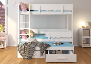 Кровать двухъярусная ADRK Furniture Etapo 90x200 см, коричневая/серая цена и информация | Детские кровати | pigu.lt