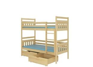 Кровать двухъярусная ADRK Furniture Ada 80x180 см, светло-коричневая цена и информация | Детские кровати | pigu.lt