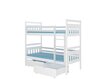Dviaukštė lova ADRK Furniture Ada 80x180cm, balta kaina ir informacija | Vaikiškos lovos | pigu.lt