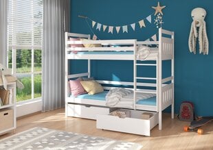 Dviaukštė lova ADRK Furniture Ada 80x180cm, balta kaina ir informacija | Vaikiškos lovos | pigu.lt