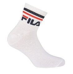 Sportinės unisex kojinės FILA F9398 baltos spalvos (3 poros) kaina ir informacija | Vyriškos kojinės | pigu.lt
