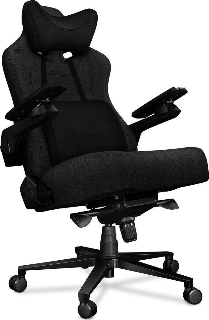 Kompiuterio kėdė Yumisu 2049, kompiuterinių žaidimų žaidėjams, medžiaginis apmušalas, juodos spalvos цена и информация | Biuro kėdės | pigu.lt