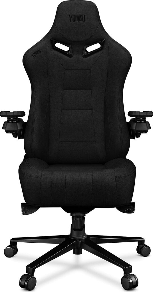 Kompiuterio kėdė Yumisu 2049, kompiuterinių žaidimų žaidėjams, medžiaginis apmušalas, juodos spalvos цена и информация | Biuro kėdės | pigu.lt