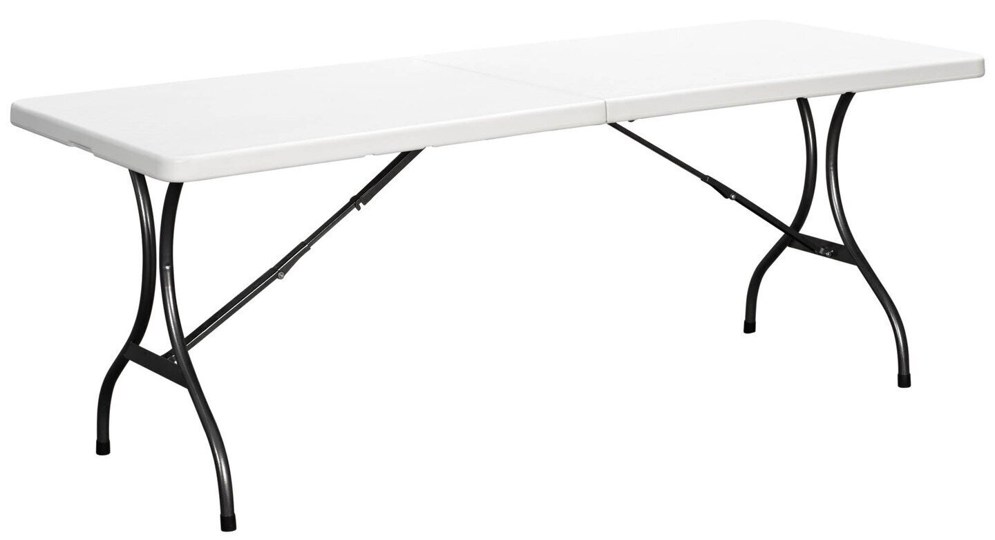 Sulankstomas sodo stalas ModernHome, 240x70 cm, baltas kaina ir informacija | Turistiniai baldai | pigu.lt