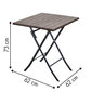 Sulankstomas sodo stalas, 62x62x73 cm, rudas kaina ir informacija | Lauko stalai, staliukai | pigu.lt