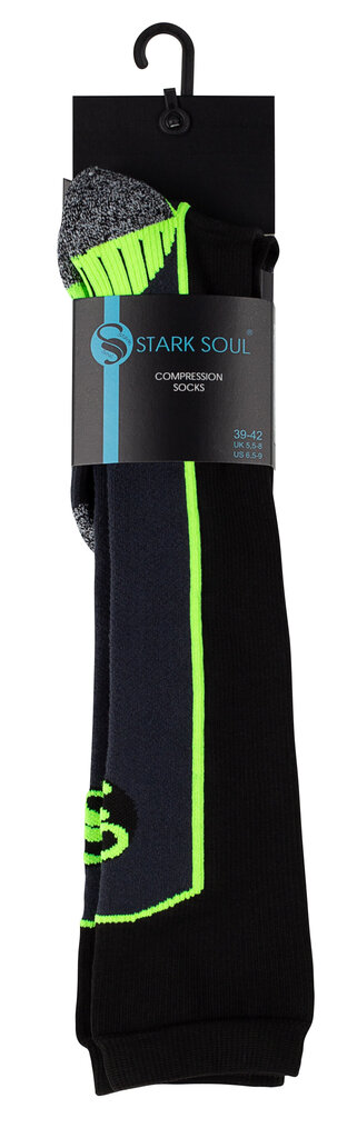 Unisex ilgos kompresinės sportinės kojinės Stark Soul 2139, juoda-žalia kaina ir informacija | Įtvarai | pigu.lt