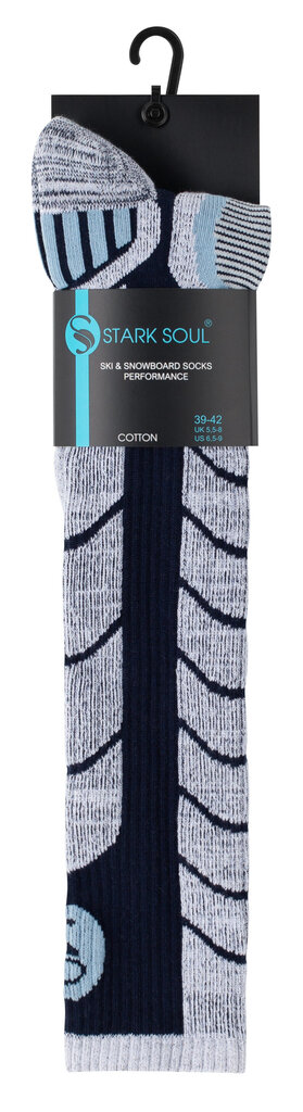 Unisex ilgos kojinės iki kelių žiemos sportui Stark Soul 2166, mėlyna-pilka kaina ir informacija | Vyriškos kojinės | pigu.lt