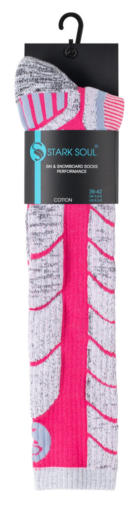 Unisex ilgos kojinės iki kelių žiemos sportui Stark Soul, rožinė-pilka цена и информация | Moteriškos kojinės | pigu.lt