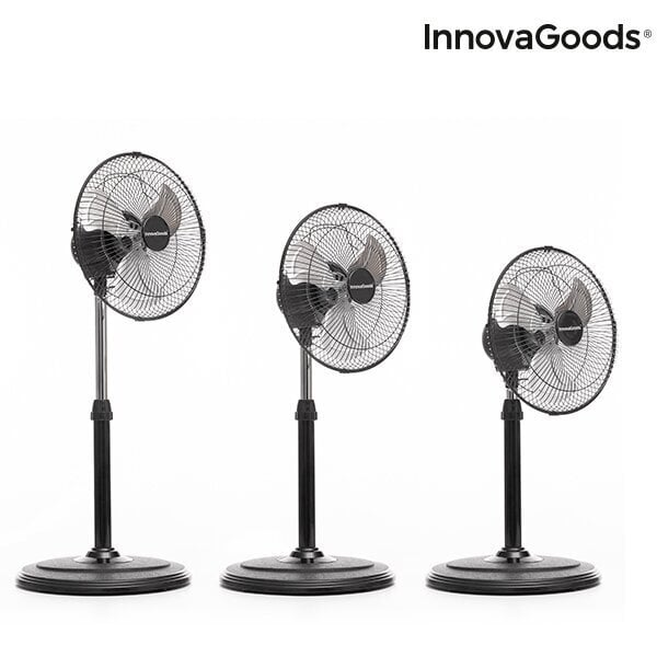 Ventiliatorius, besisukantis 360º InnovaGoods, juodas kaina ir informacija | Ventiliatoriai | pigu.lt