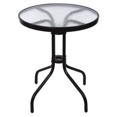 Lauko stalas ModernHome, 60x70 cm, juodas kaina ir informacija | Lauko stalai, staliukai | pigu.lt