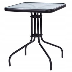 Lauko stalas ModernHome, 60x60x70 cm, juodas kaina ir informacija | Lauko stalai, staliukai | pigu.lt