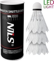 Badmintono skrajukai NILS Extreme NBL6223 LED, 3 vnt. kaina ir informacija | Nils Spоrto prekės | pigu.lt