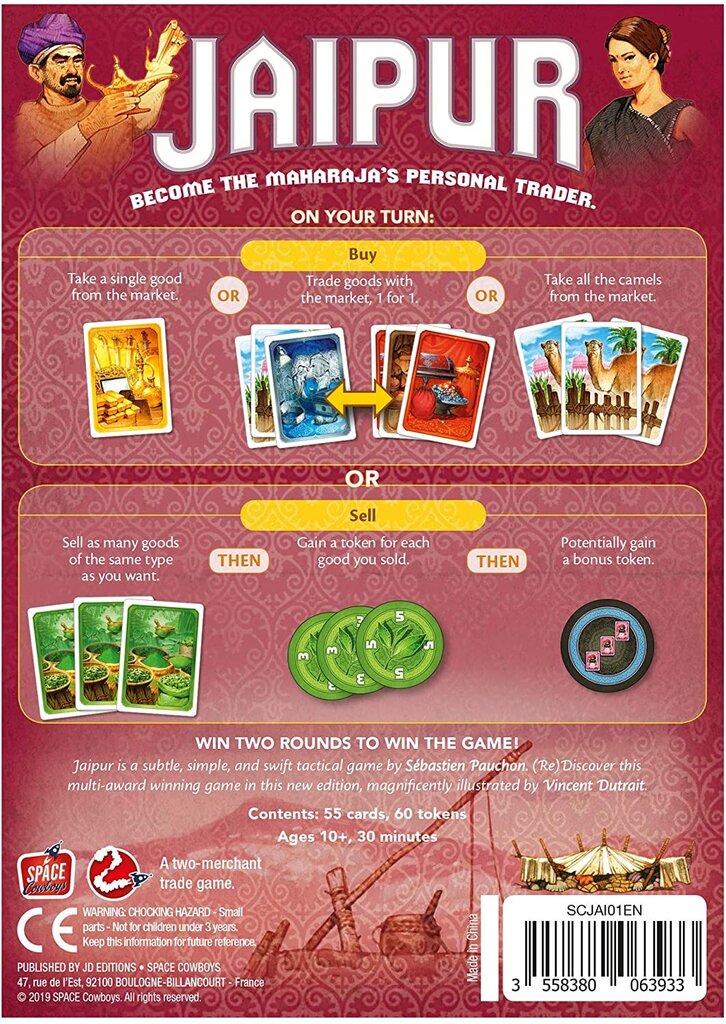 Stalo žaidimas Jaipur, ENG kaina ir informacija | Stalo žaidimai, galvosūkiai | pigu.lt