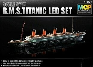 Клейкая модель Academy 14220 R.M.S. TITANIC + LED SET 1/700 цена и информация | Склеиваемые модели | pigu.lt