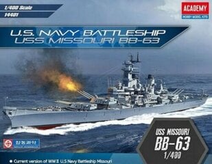 Klijuojamas Modelis Academy 14401 USS Missouri BB-63 1/400 kaina ir informacija | Klijuojami modeliai | pigu.lt