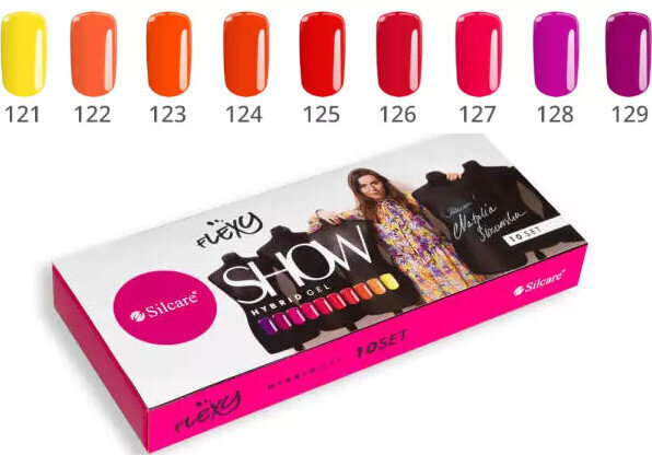 Hibridinis gelinis nagų lakas Silcare Flexy Hybrid Gel Set - Show, 10 x 4.5 g kaina ir informacija | Nagų lakai, stiprintojai | pigu.lt