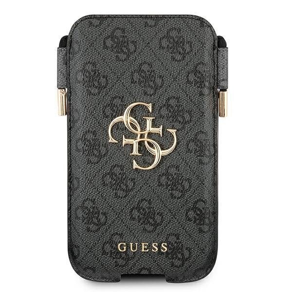 Guess Torebka na telefon GUHCP12L4GPSGR 6,7" szary/grey 4G Metal Logo kaina ir informacija | Telefono dėklai | pigu.lt