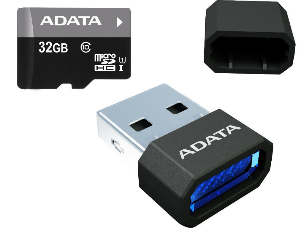 A-Data 32GB Premier Micro SDHC Class 10 + OTG skaitytuvas kaina ir informacija | Atminties kortelės telefonams | pigu.lt