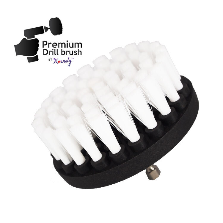 Profesionalus valymo šepetys Premium Drill Brush - ypač minkštas, baltas, 10 cm kaina ir informacija | Mechaniniai įrankiai | pigu.lt