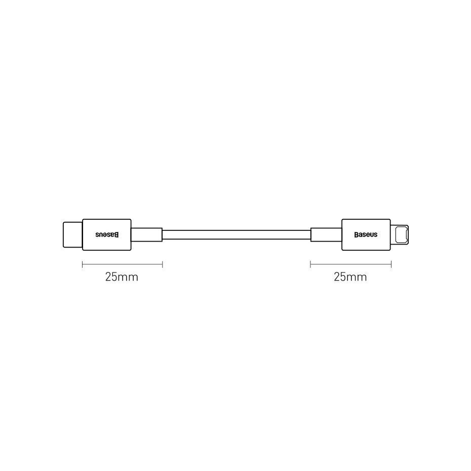 Baseus BSU2666BLK, USB Typ C / Lightning kaina ir informacija | Laidai telefonams | pigu.lt