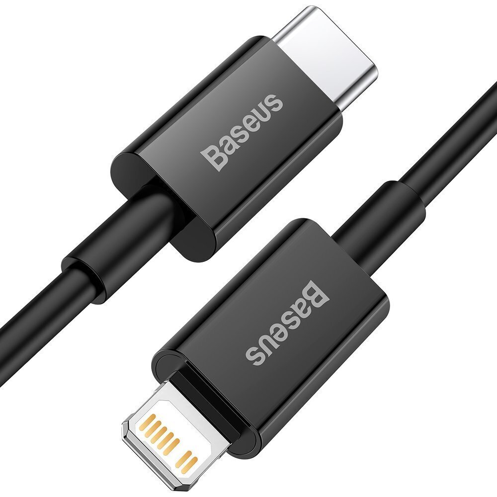 Baseus BSU2666BLK, USB Typ C / Lightning kaina ir informacija | Laidai telefonams | pigu.lt