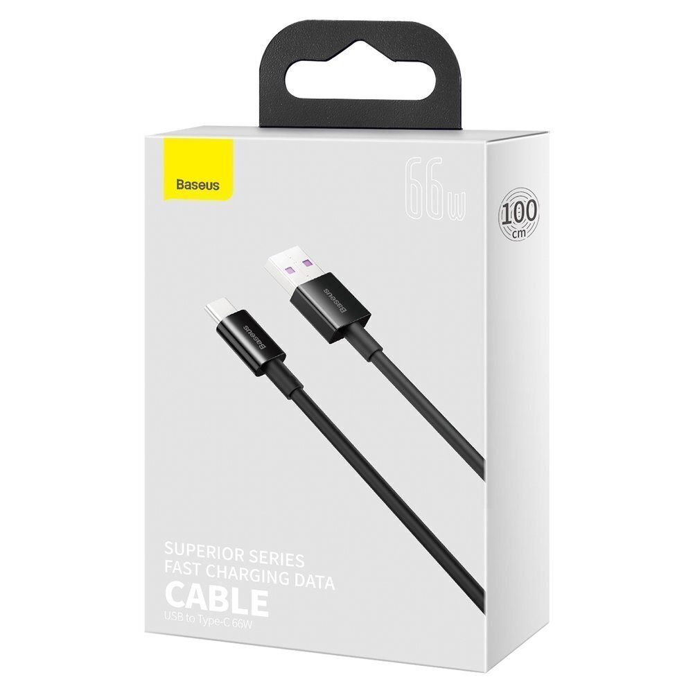 Kabelis Baseus Superior USB - USB Typ C fast charging data cable 66 W (11 V / 6 A) Huawei SuperCharge SCP 1 m (CATYS-01) kaina ir informacija | Laidai telefonams | pigu.lt