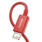 Kabelis Baseus Superior USB - Lightning, 2,4 A 1 m, raudonas (CALYS-A09) kaina ir informacija | Laidai telefonams | pigu.lt