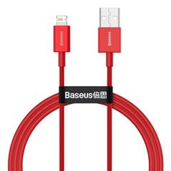 USB-кабель Baseus Superior - Lightning, 2,4 А, 1 м, красный (CALYS-A09) цена и информация | Кабели для телефонов | pigu.lt