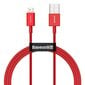 Kabelis Baseus Superior USB - Lightning, 2,4 A 1 m, raudonas (CALYS-A09) цена и информация | Laidai telefonams | pigu.lt