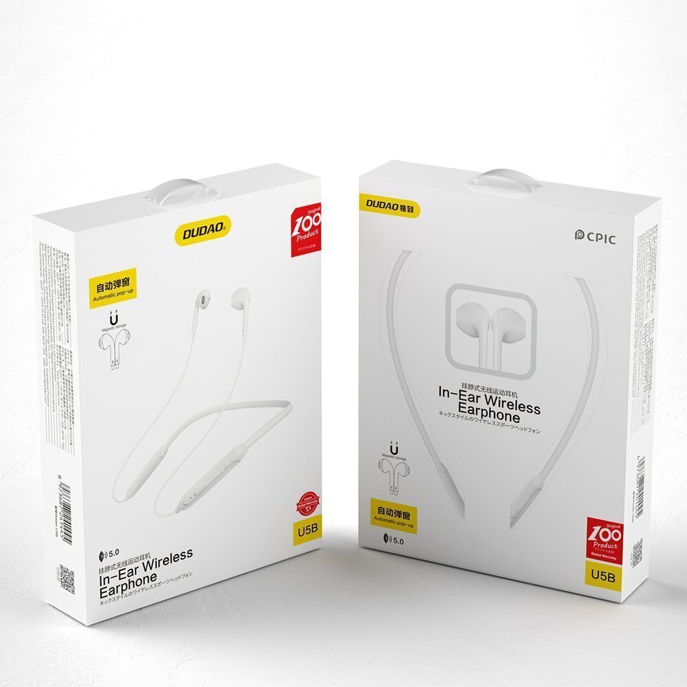 Dudao Magnetic Suction In-Ear Bluetooth U5B White kaina ir informacija | Ausinės | pigu.lt