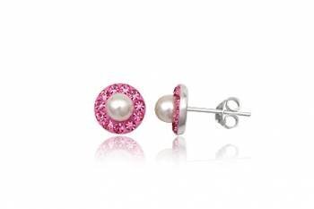 Sidabriniai auskarai moterims su natūraliais perlais kaina ir informacija | Auskarai | pigu.lt