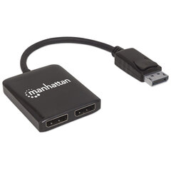 Skirstytuvas Manhattan DisplayPort (DP) 2 prievadų skirstytuvas (DP), 1x2 UHD 4K * 30 Hz su MST kaina ir informacija | Manhattan Kompiuterinė technika | pigu.lt