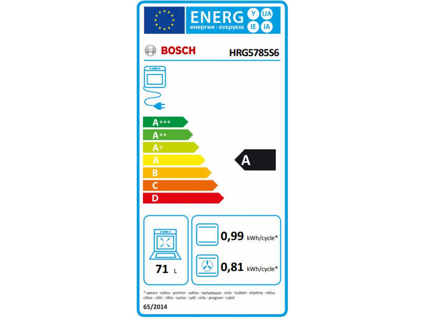 Bosch HRG5785S6 kaina ir informacija | Orkaitės | pigu.lt