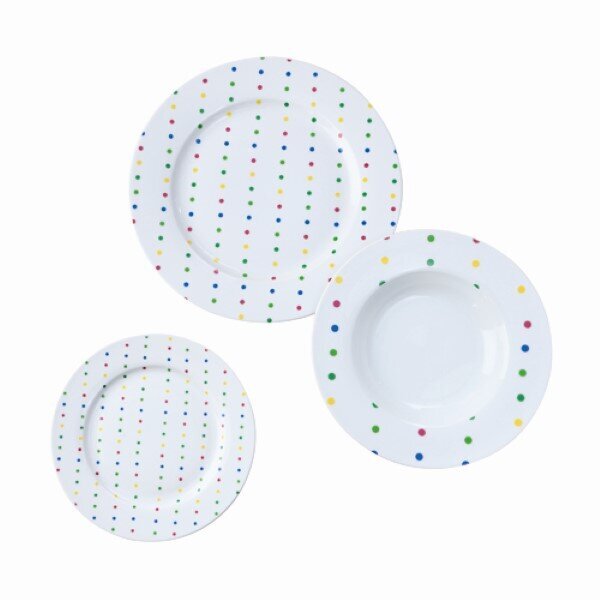 Stalo reikmenys Benetton Addige Spalvotas Porcelianas (18 pcs) kaina ir informacija | Indai, lėkštės, pietų servizai | pigu.lt