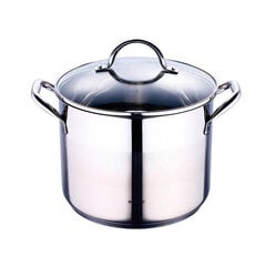 Кастрюля со стеклянной крышкой Bergner Gourmet 8 L Нержавеющая сталь цена и информация | Кастрюли, скороварки | pigu.lt