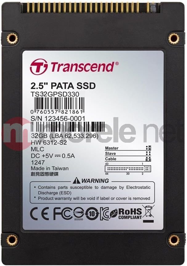 Transcend 330 32GB IDE (TS32GPSD330) kaina ir informacija | Vidiniai kietieji diskai (HDD, SSD, Hybrid) | pigu.lt
