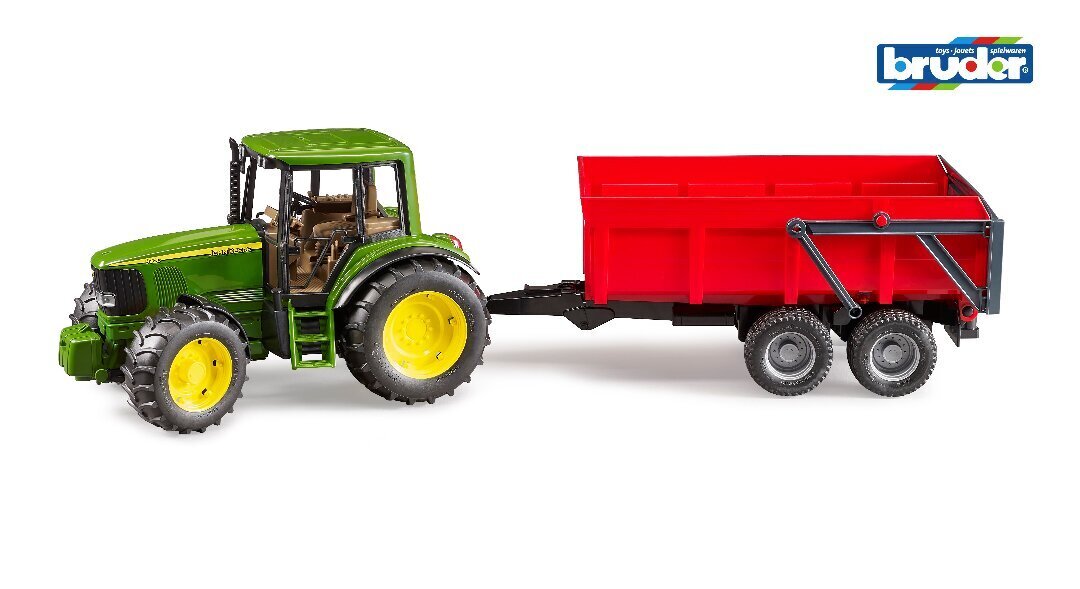 Traktorius su priekaba Bruder John Deere kaina ir informacija | Žaislai berniukams | pigu.lt