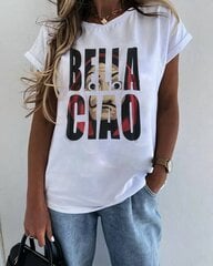 Marškinėliai moterims Bella Ciao PK4444-44032, balti цена и информация | Футболка женская | pigu.lt