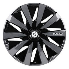 Колпаки Sparco Lazio Чёрный Серебристый 14" (4 шт) цена и информация | Колпаки на колеса | pigu.lt