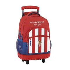 Школьный рюкзак на колесах Compact Real Sporting de Gijón бело-красный цена и информация | Школьные рюкзаки, спортивные сумки | pigu.lt