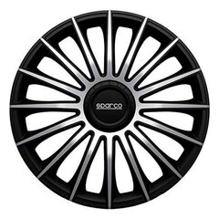 Колпаки Sparco Torino CS5 Чёрный Серебристый 16" (4 шт) цена и информация | Колпаки на колеса | pigu.lt