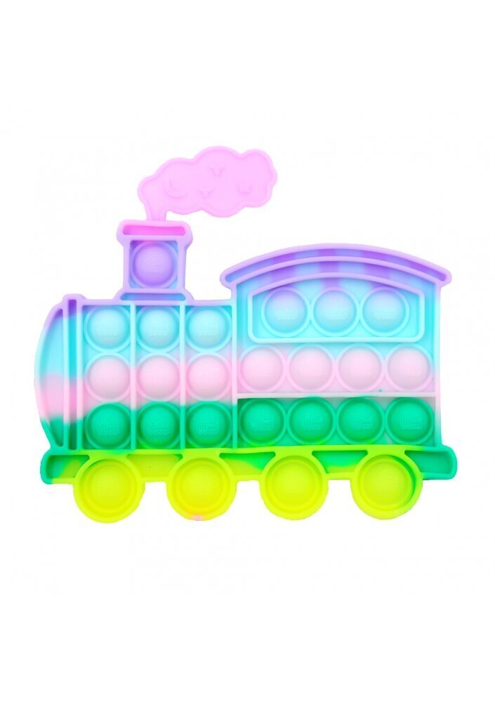 Silikoninis žaislas POP - It šviesių spalvų traukinys, 13 x 14 cm цена и информация | Stalo žaidimai, galvosūkiai | pigu.lt