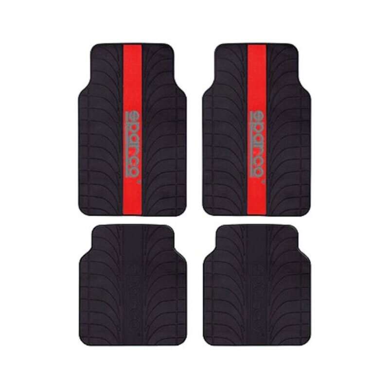 Automobilių grindų kilimėlių rinkinys Sparco SPC1913RS Universalus Juoda / Raudona (4 pcs) цена и информация | Universalūs kilimėliai | pigu.lt